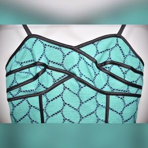 Modern vintage green and black dress